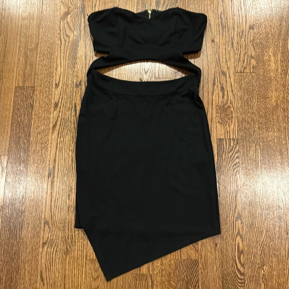 NBD by Naven cutout black strapless dress size medium